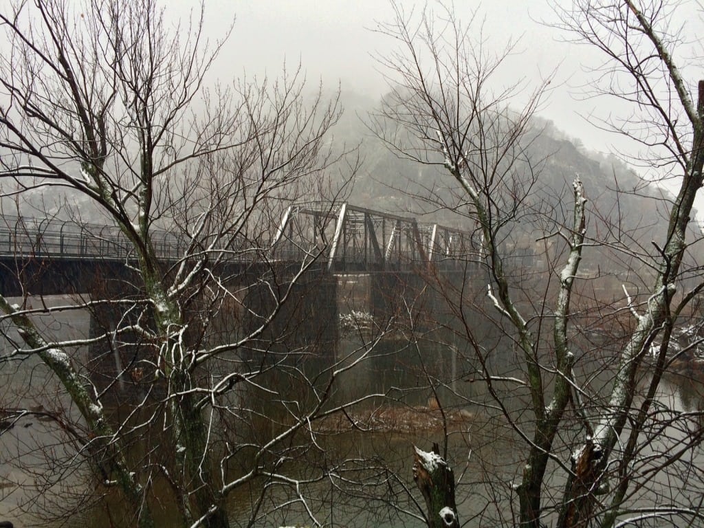 Walking in the snow in Harper Ferry