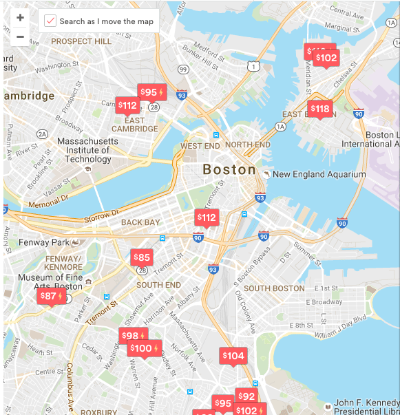 Airbnb Map Screenshot